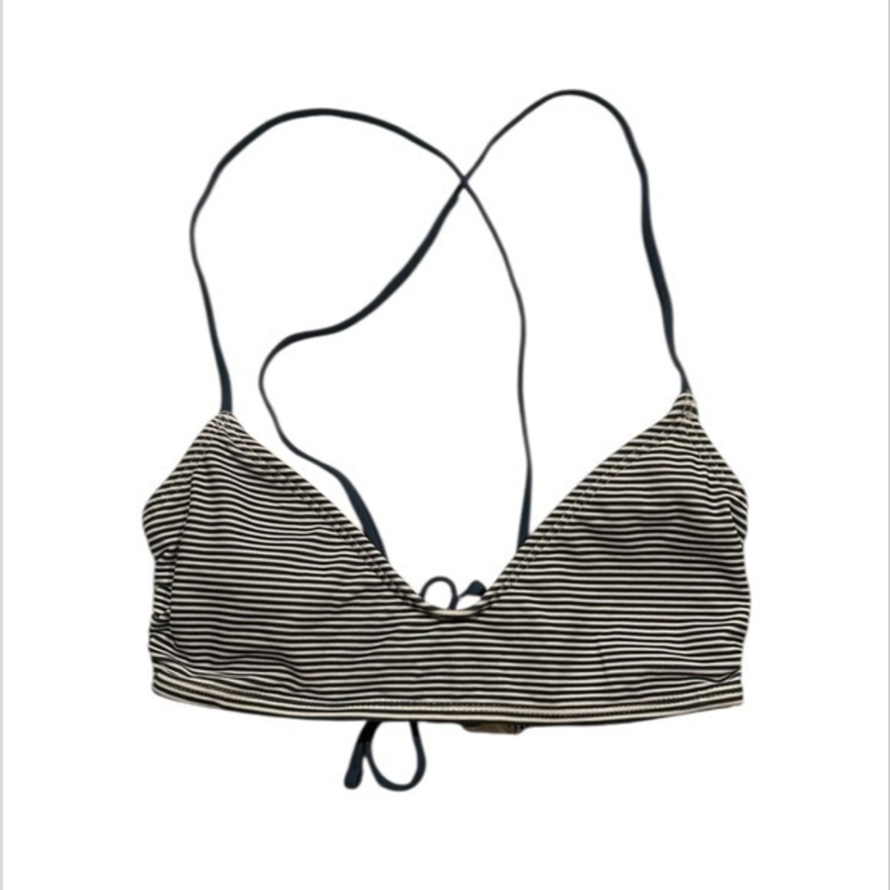 Xhilaration blue white stripe bikini swim top size XS